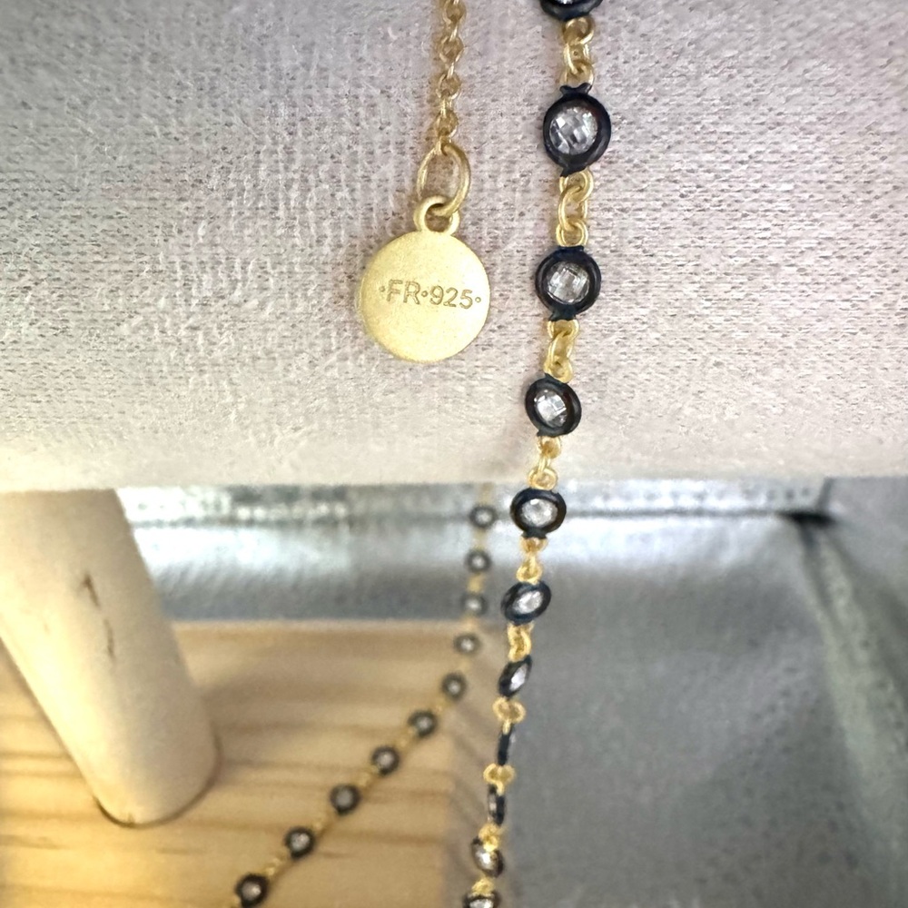 FREIDA ROTHMAN FACETED STONES WRAP CHAIN NECKLACE 16”-18” Adjustable - Picture 6 of 8